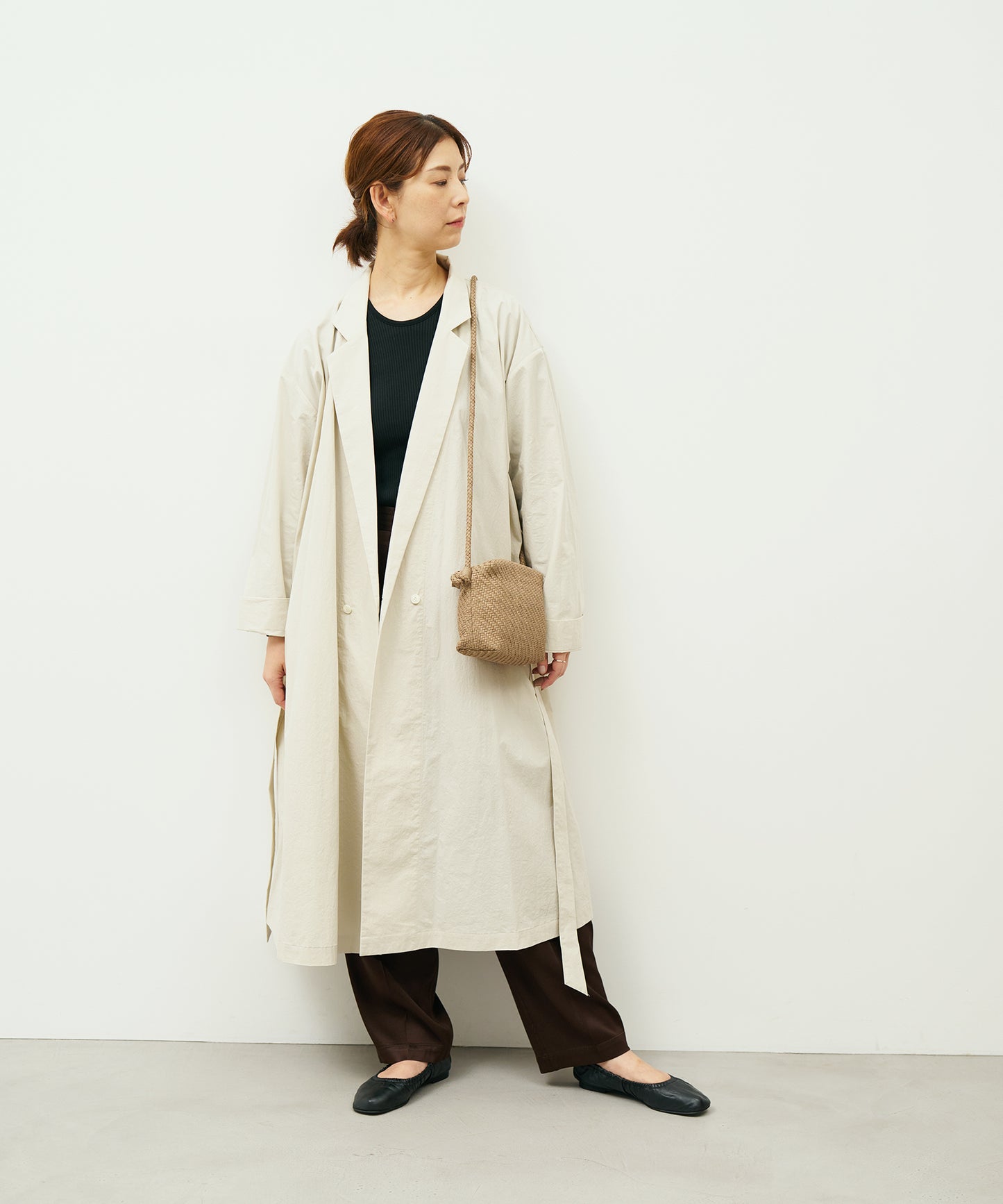#60/ バレルショルダーS（marron beige）/ 羊革・シープメッシュ