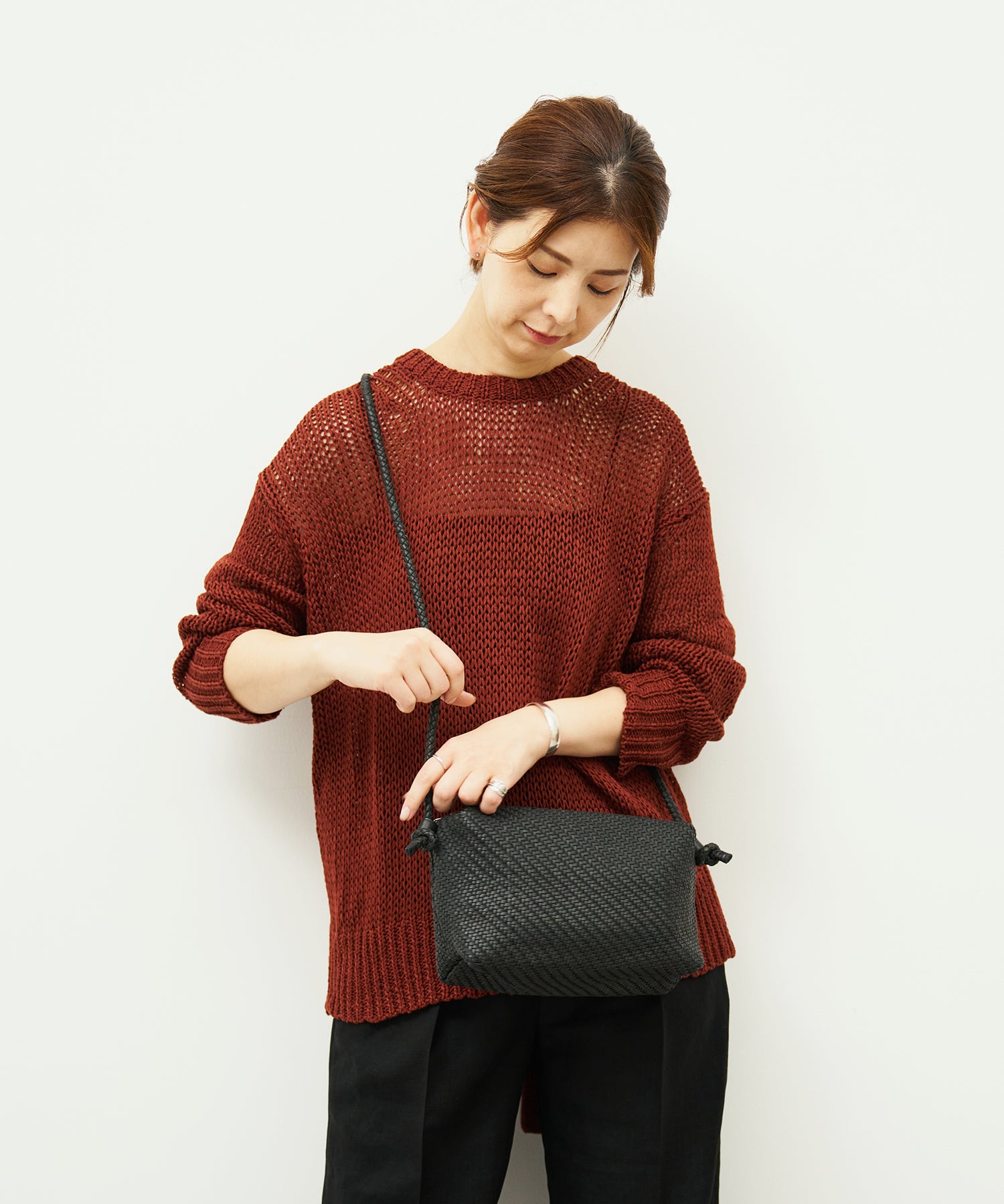 未使用　REN 網代編み　メッシュバッグ メッシュバッグ》軽くて手触り柔らかなショルダーバッグ。 – REN
