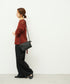 #60/ バレルショルダーM（black）/ 羊革・シープメッシュ
