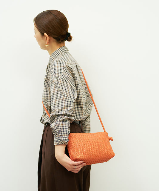 #60/ バレルショルダーM（orange）/ 羊革・シープメッシュ