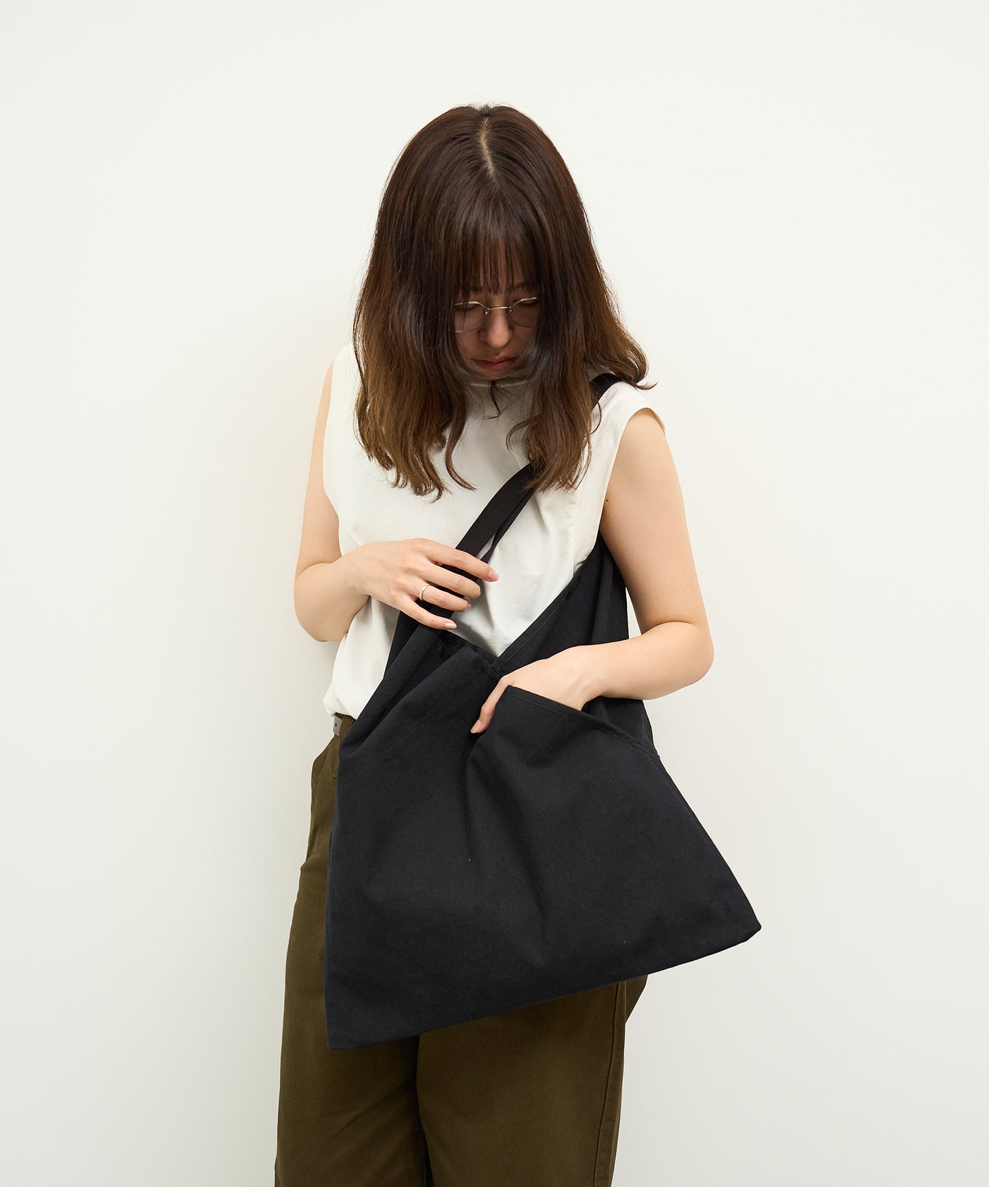 sold out / #75/ ハンモックサック（fade black）/ WASHABLE COTTON