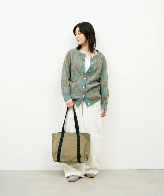 #86/ ベルトライントート（sage gray）/ WRINKLE NYLON - REN