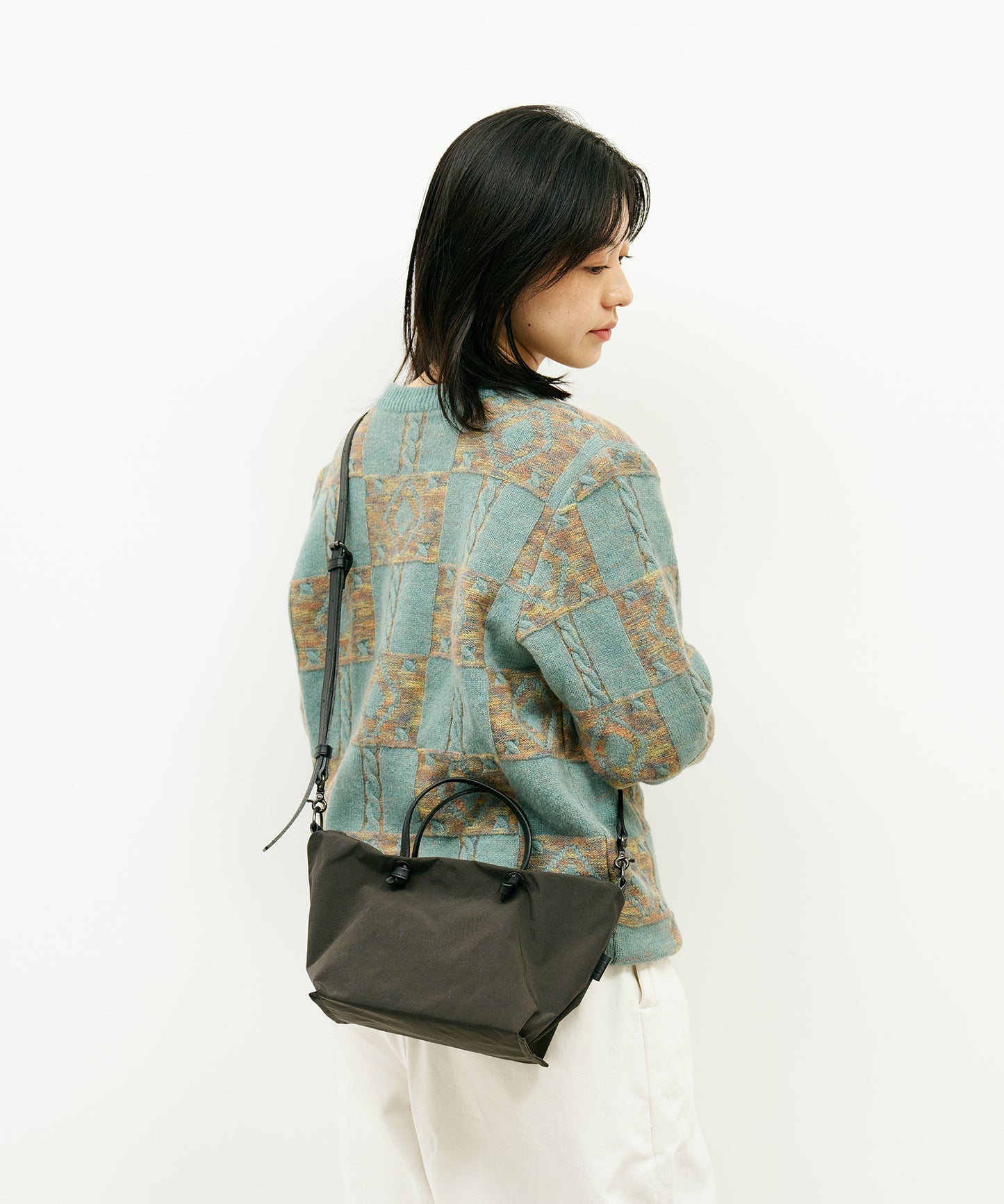 #86 / 2wayミニボストン（charcoal）/ WRINKLE NYLON