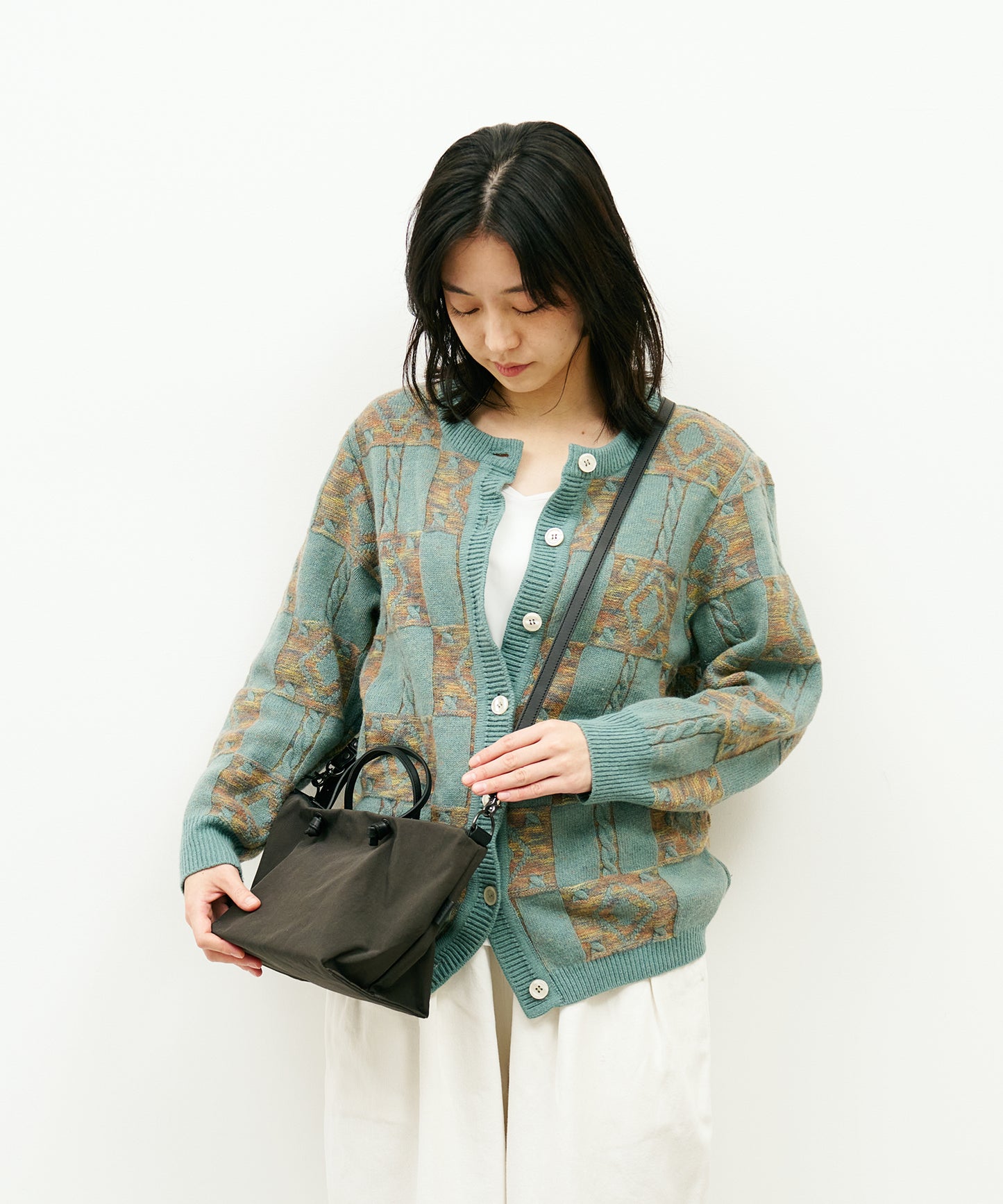 #86 / 2wayミニボストン（charcoal）/ WRINKLE NYLON