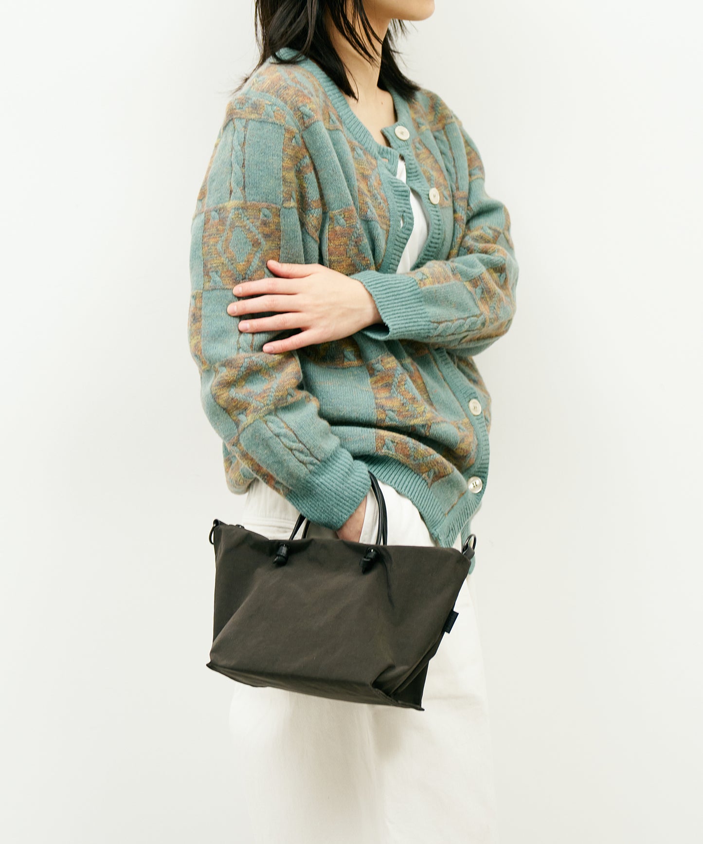 #86 / 2wayミニボストン（charcoal）/ WRINKLE NYLON