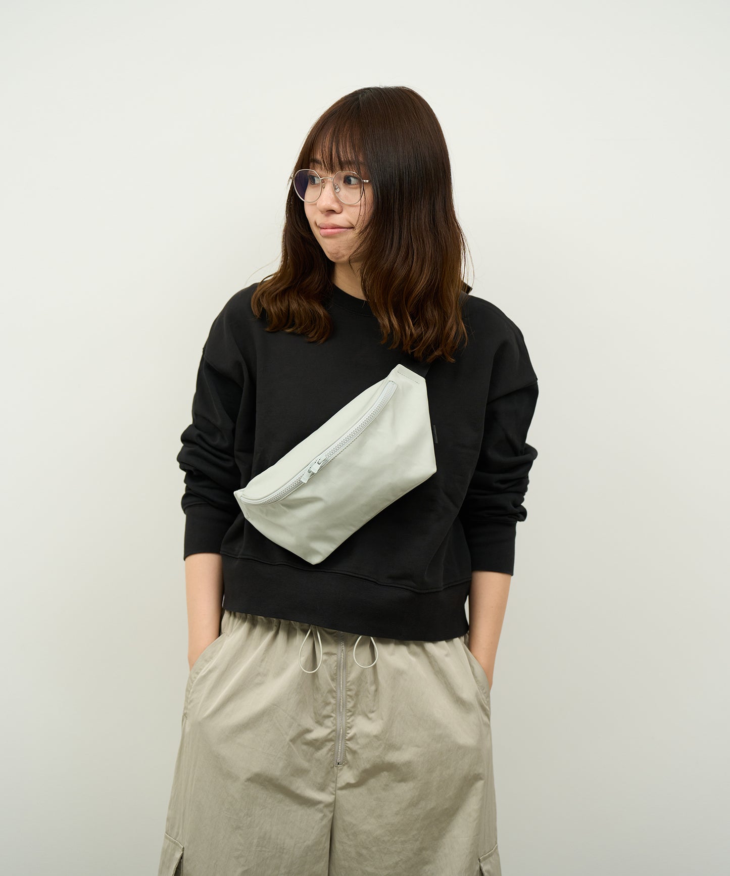 《10%off ~10/14》#89/ ウエストバッグ / Light gray