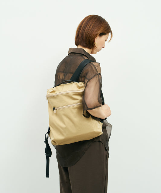 #89/ フラットリュック（beige）/ HD NYLON