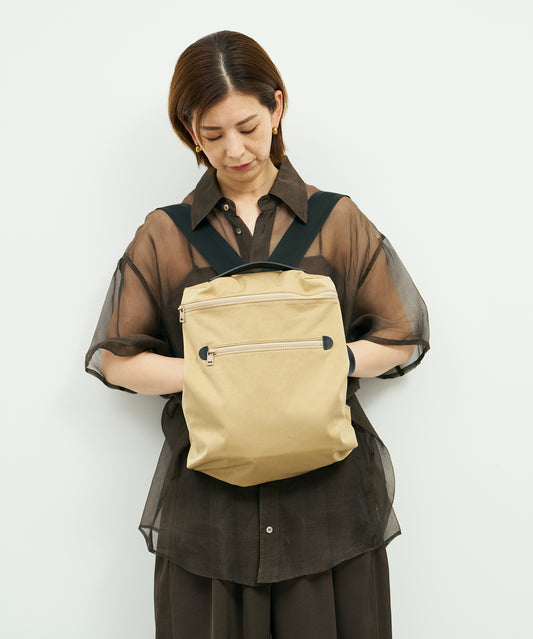 #89/ フラットリュック（beige）/ HD NYLON