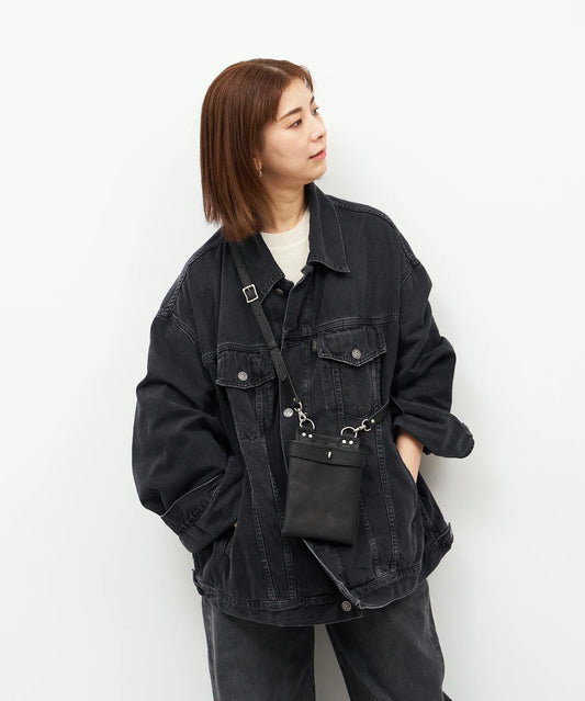 #30/ シザーズバッグ・ネイティブ（black）/ ピッグスキン・ハリー - REN