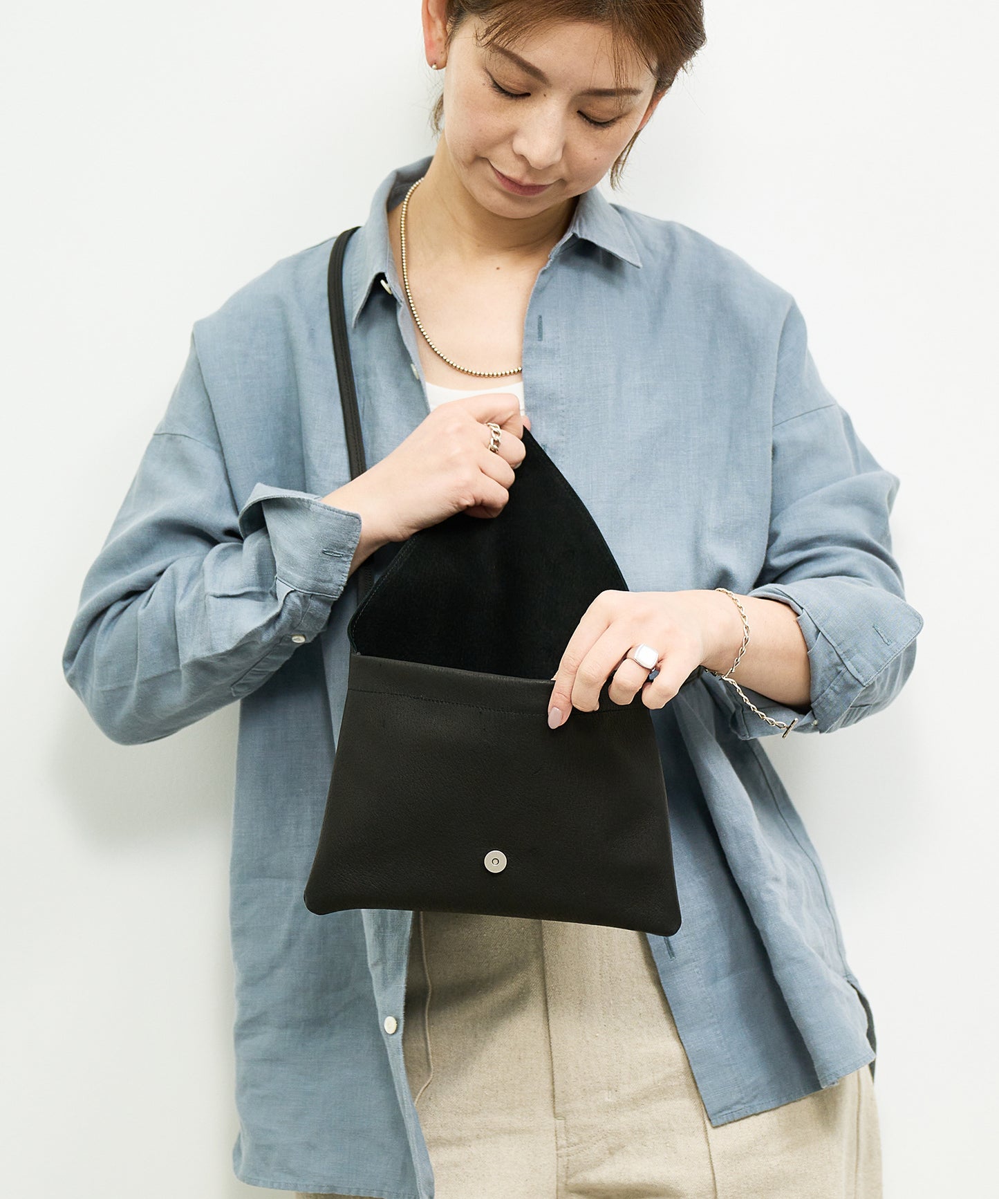 #30 / トライアングルフラップ（black）/ ピッグスキン・ハリー