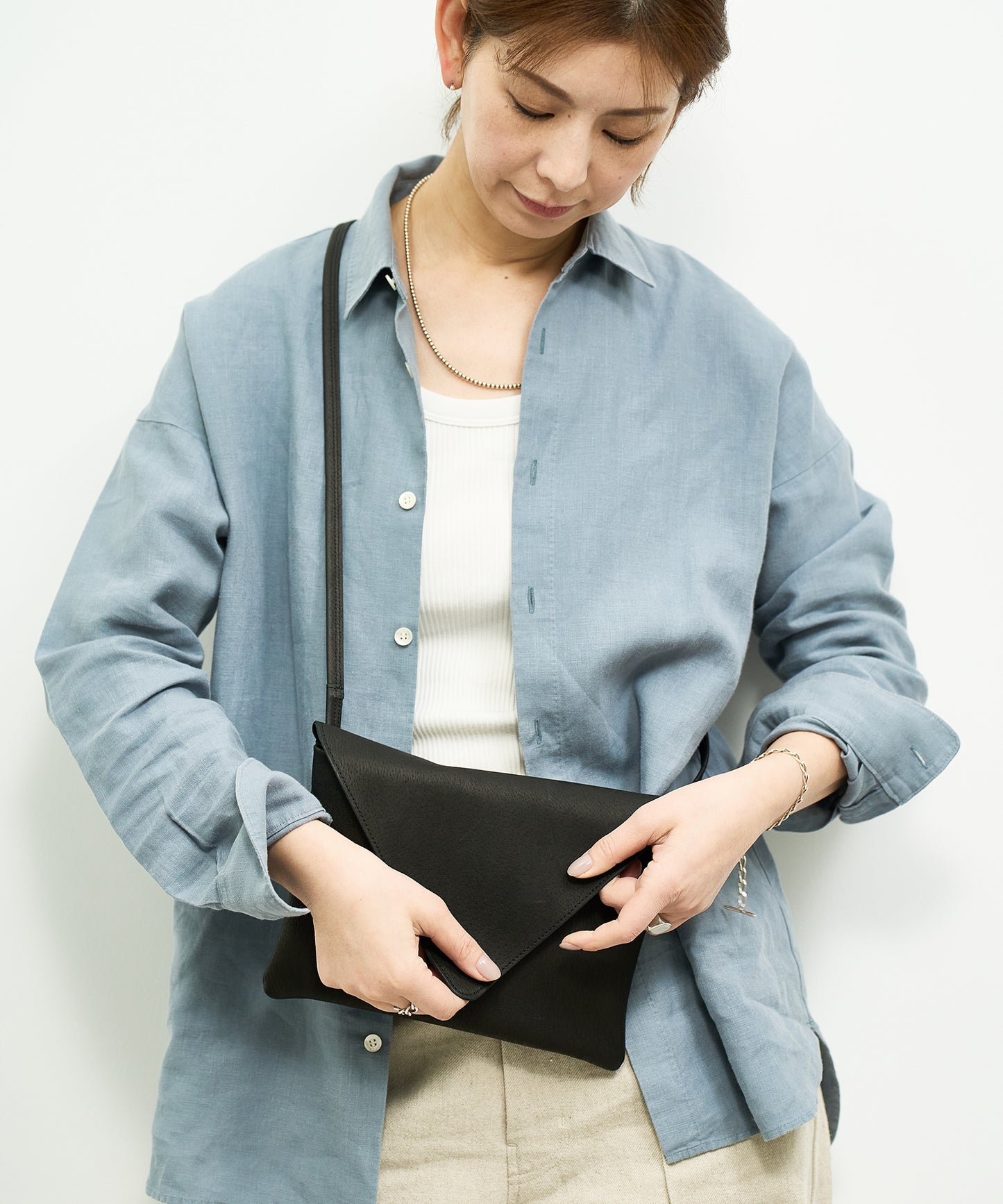 #30 / トライアングルフラップ（black）/ ピッグスキン・ハリー