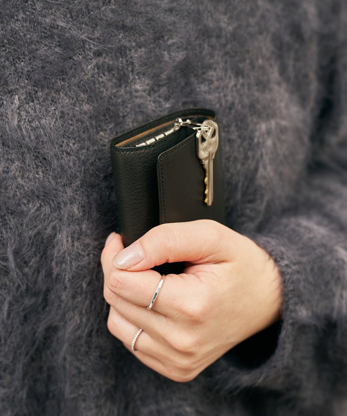 #55 / キーマージウォレット（black）/ 牛革・ベビーバッファロー