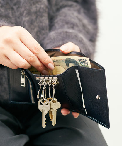 #55 / キーマージウォレット（indigo blue）/ 牛革・ベビーバッファロー