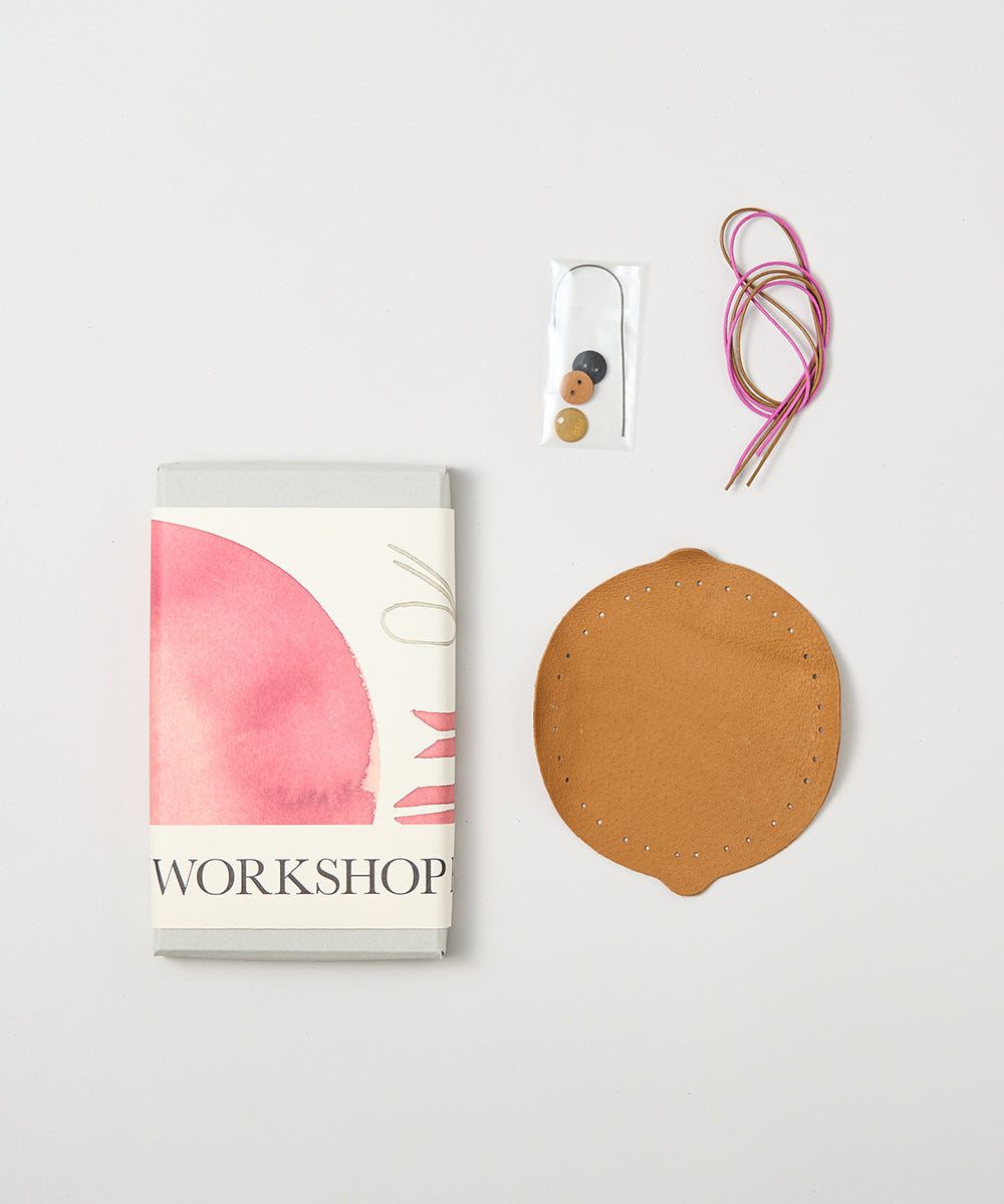 紅茶シフォン レザークラフト レザー巾着 レザークラフト】レザー巾着作ってみた//Making a drawstring