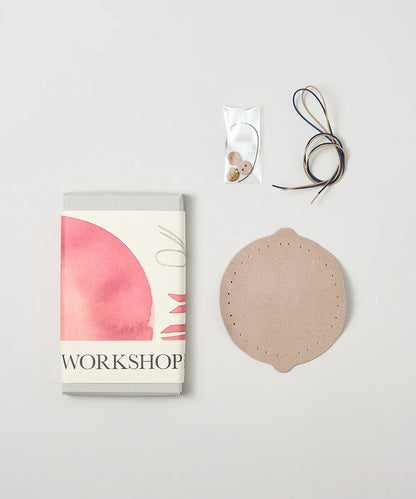 #30/ 結んで作る プチ巾着（pink beige）/ WORKSHOPKIT